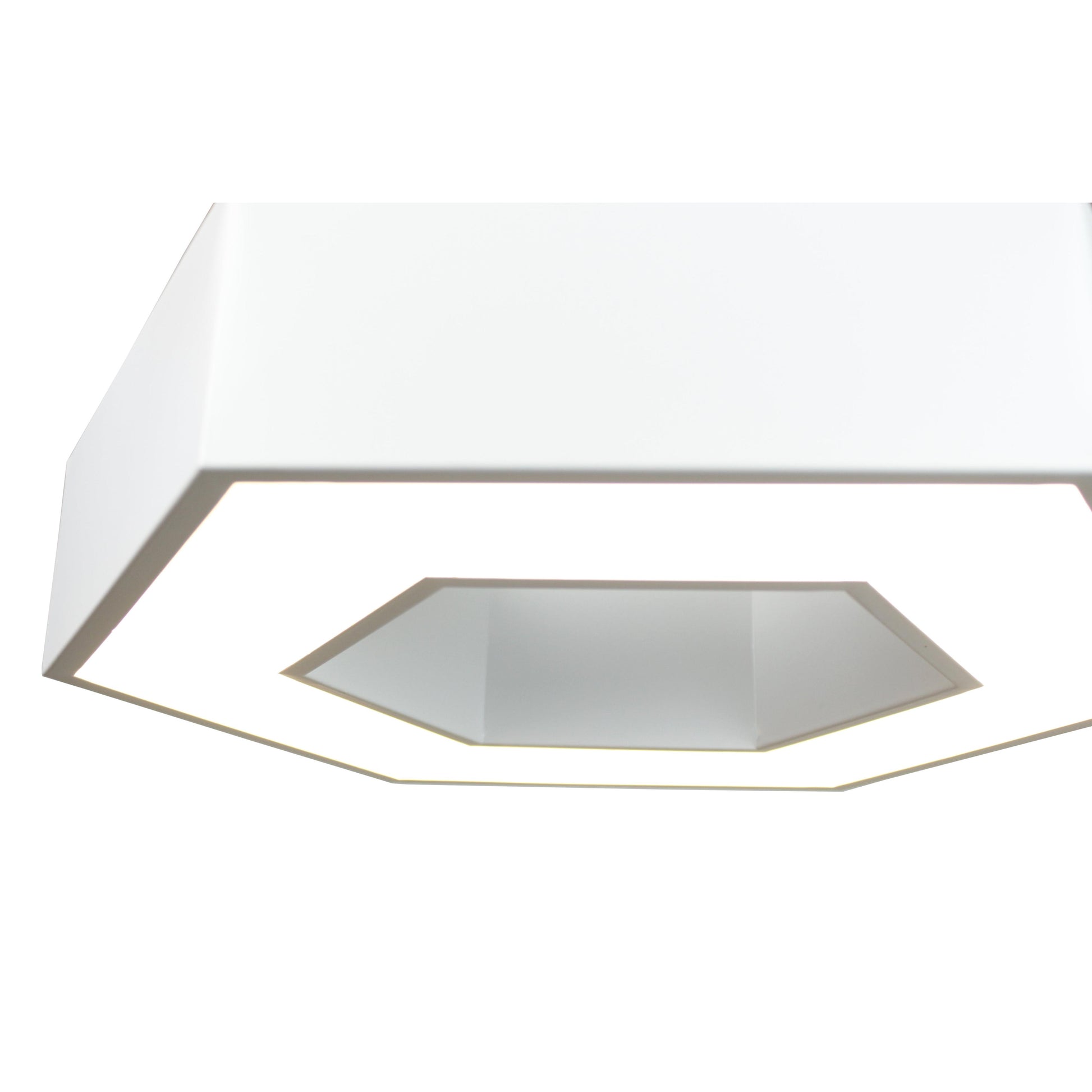 EQ Light Zazil 16" White Hexagonal Pendant Light