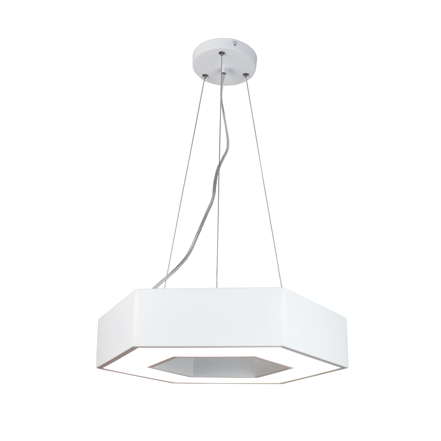 EQ Light Zazil 16" White Hexagonal Pendant Light