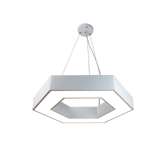 EQ Light Zazil 24" White Hexagonal Pendant Light