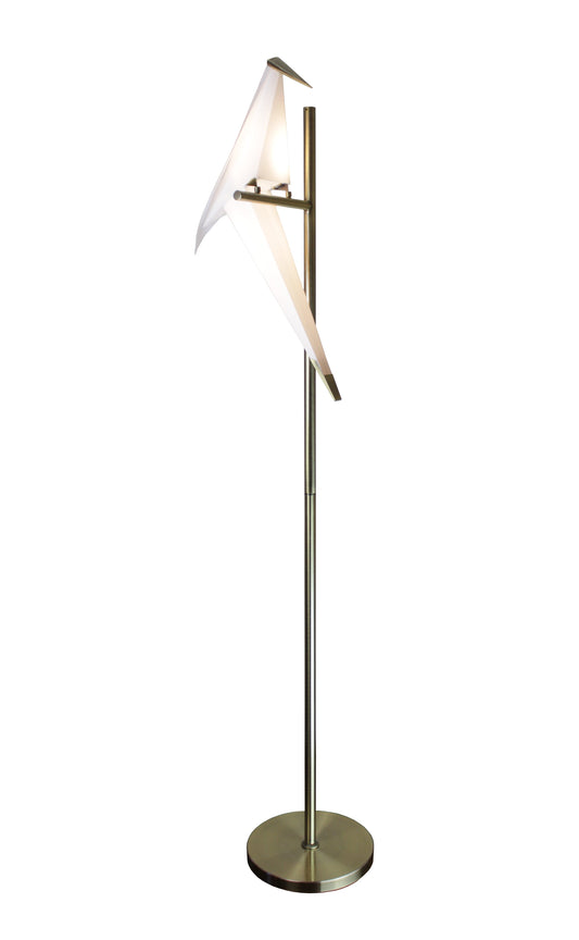 EQ Light Zeitler 66" Satin Brass LED Floor Lamp