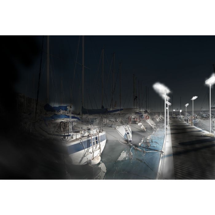 Eleding 59" x 13" x 2" Advanced Solar Hybrid Microgrid LED Street Light Series