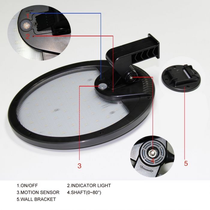 Eleding Solar Powered Integrated LED Mini UFO Flood Light, Epir Motion Activation With Dusk to Dawn All Night Illumination