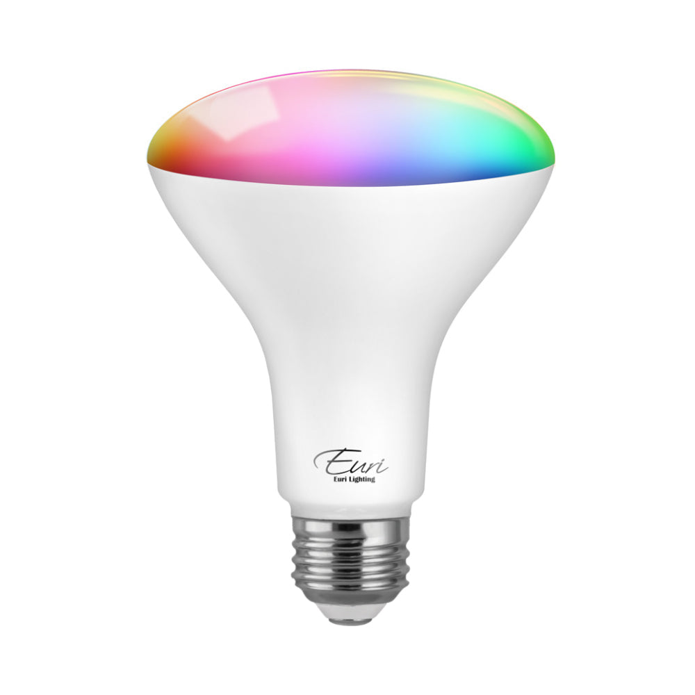 Euri Lighting 10W Dimmable 2000K-5000K RGB Smart Wi-Fi LED Flood Bulb