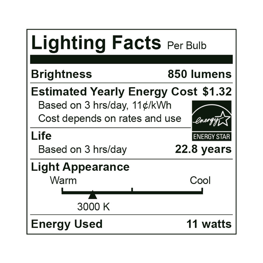 Euri Lighting 11W Dimmable 3000K Long Neck Halogen Look LED Wide Spot Bulb