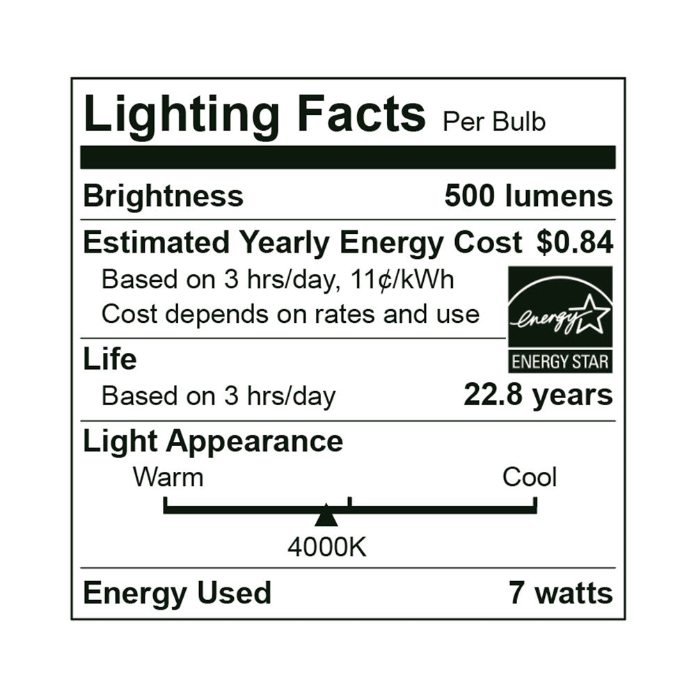 Euri Lighting 11W Dimmable 4000K Long Neck Halogen Look LED Wide Spot Bulb