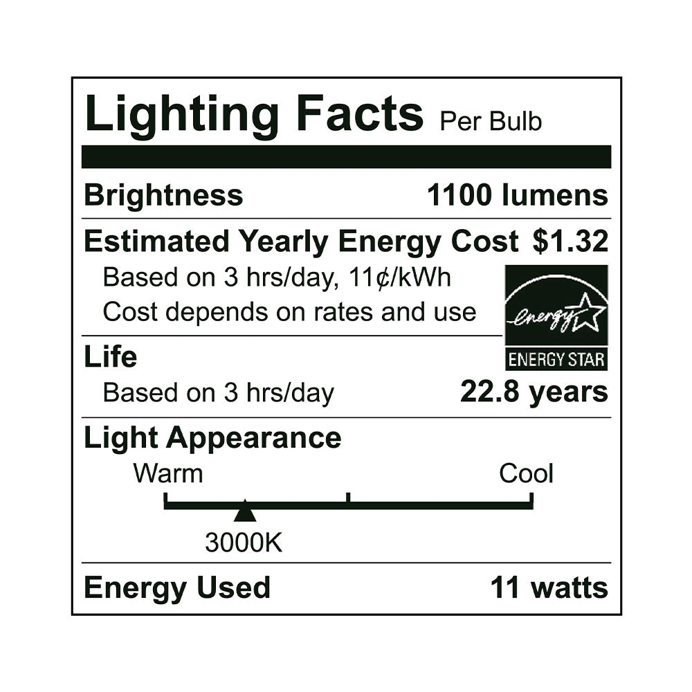 Euri Lighting 11W Dimmable Omni-Directional 3000K LED 2-Piece Light Bulb Value Pack