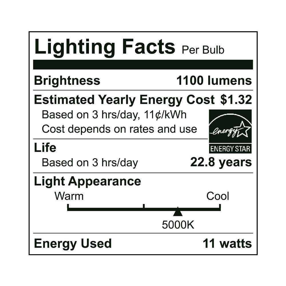 Euri Lighting 11W Dimmable Omni-Directional 5000K LED 2-Piece Light Bulb Value Pack