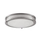 Euri Lighting 12" Dimmable Brushed Nickel Double Ringed Recessed Ceiling Light With Frosted Plastic Lens
