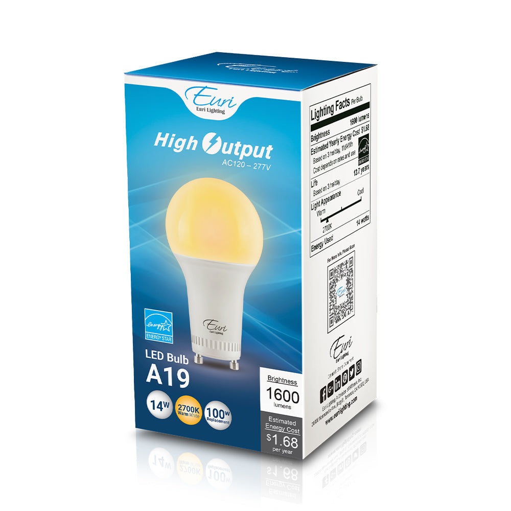 Euri Lighting 14W Omni-Directional 2700K LED Light Bulb