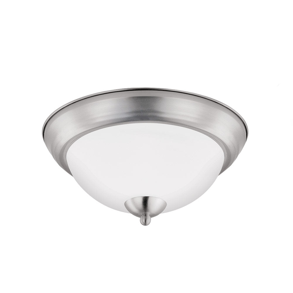 Euri Lighting 15" Dimmable Brushed Nickel Bezel Ceiling Light With Acid-Etched Glass Lens