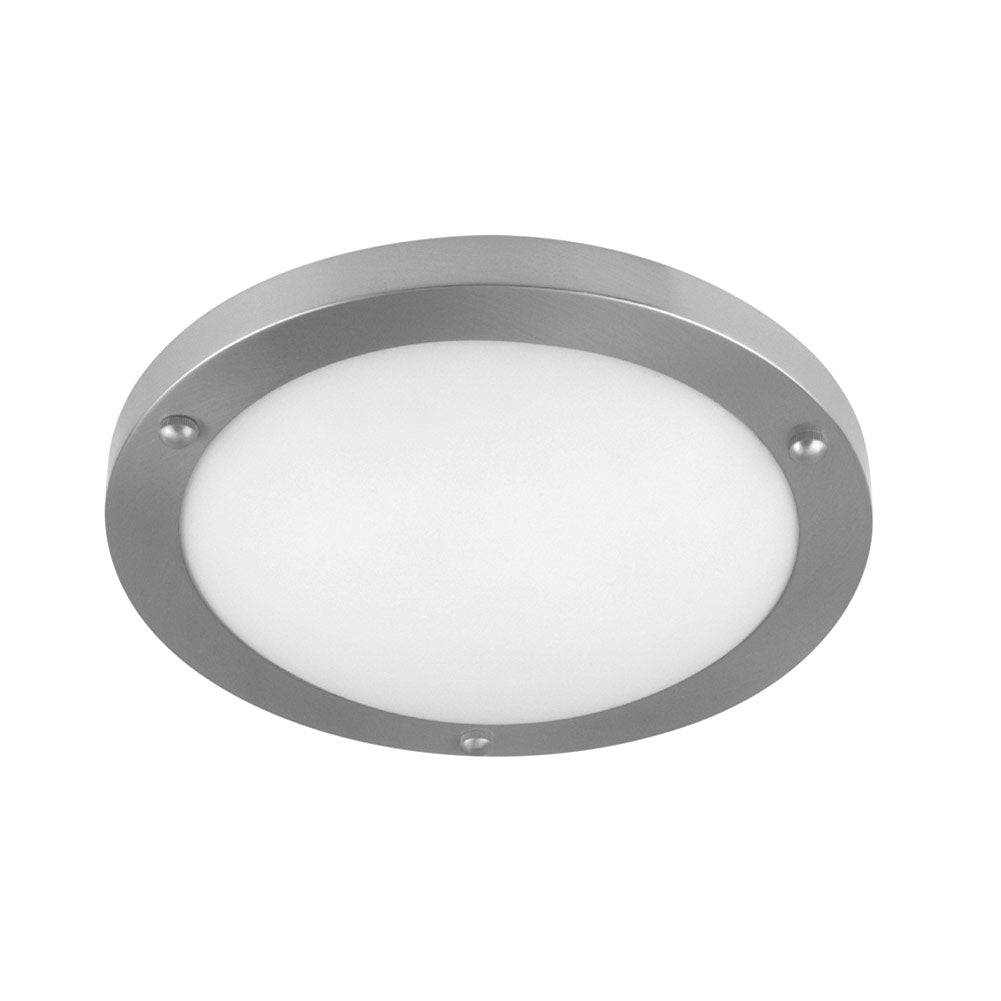 Euri Lighting 15" Dimmable Brushed Nickel Bezel Ceiling Light With Alabaster Glass Lens
