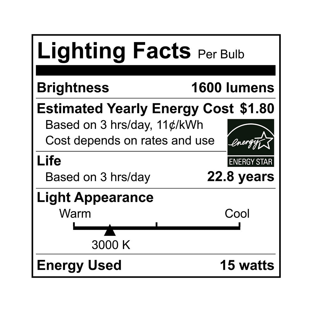 Euri Lighting 15W Dimmable Omni-Directional 3000K LED Light Bulb