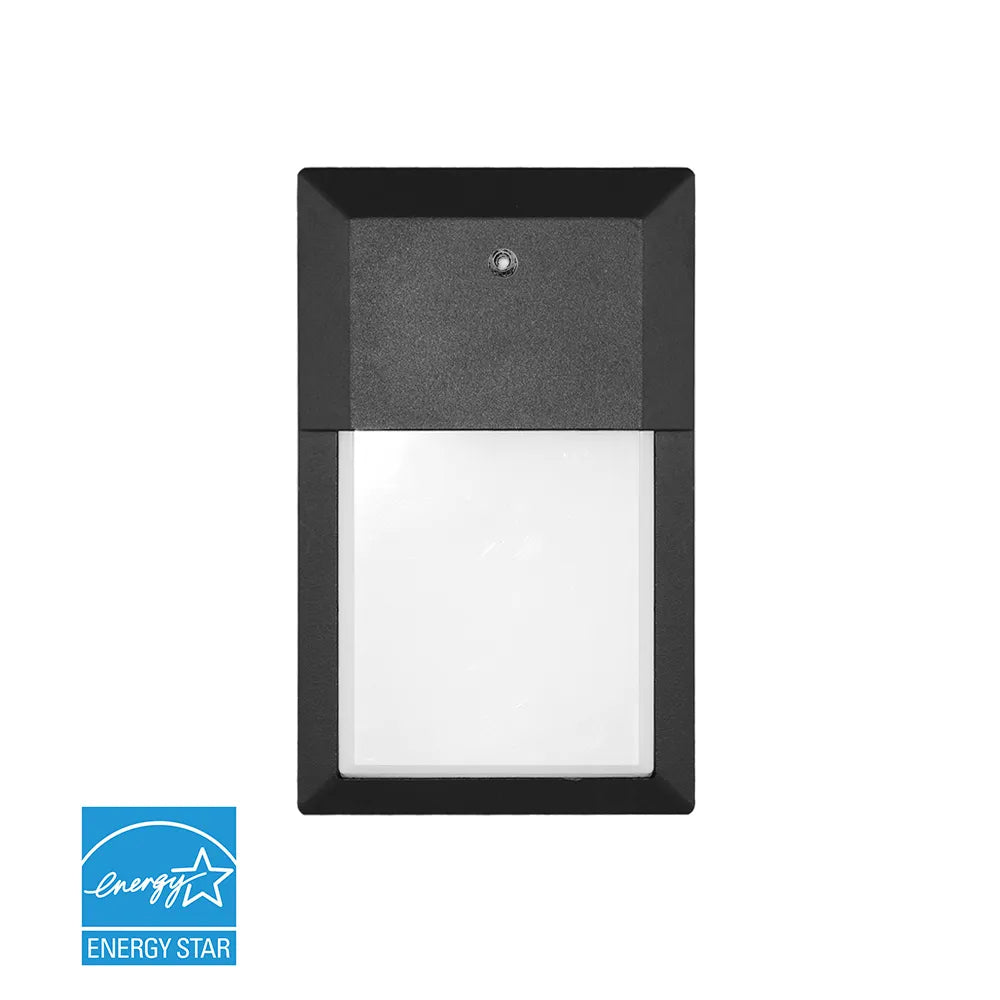 Euri Lighting 15.8 W Commercial Mini Wall Pack 5-Color Selectable Wet Rated Non-Dimmable Photocell Sensor