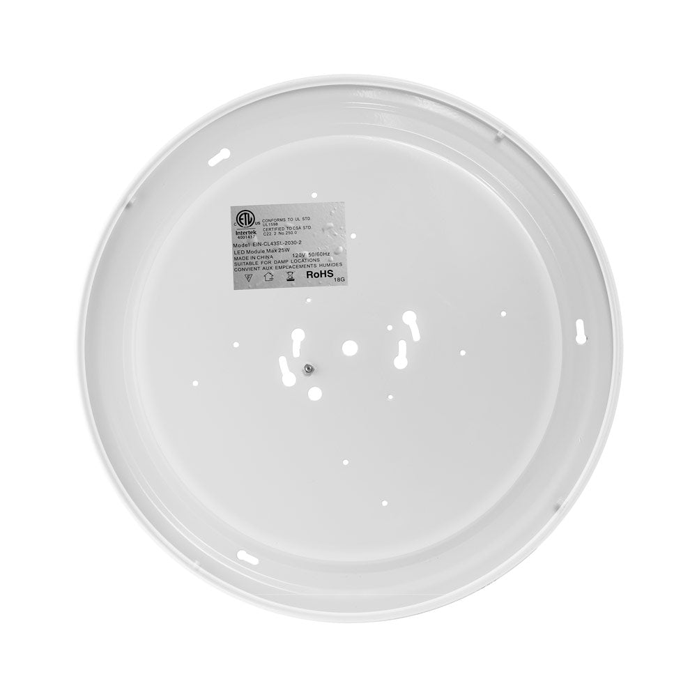 Euri Lighting 16" Dimmable Silver Bezel & Frosted Plastic Lens 2-Piece Ceiling Light Value Pack