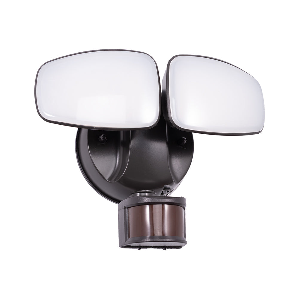 Euri Lighting 2-Light Black Outdoor Security Light With Frosted PC Lens