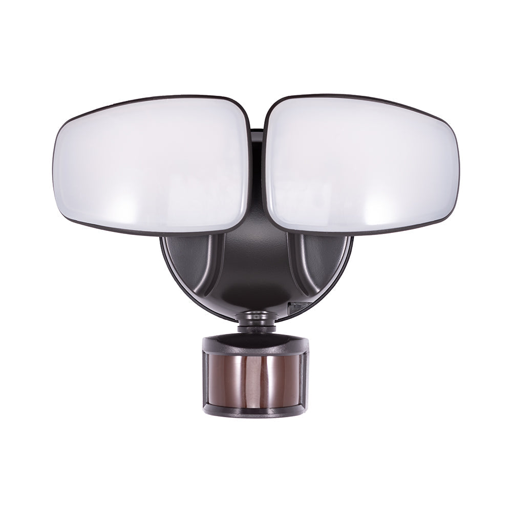 Euri Lighting 2-Light Black Outdoor Security Light With Frosted PC Lens