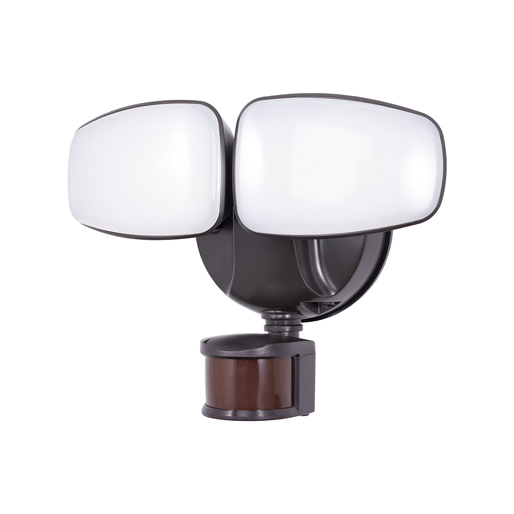 Euri Lighting 2-Light Black Outdoor Security Light With Frosted PC Lens