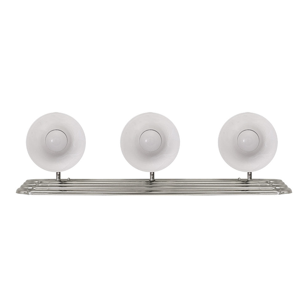 Euri Lighting 24" 3-Light Dimmable Brushed Nickel Vanity Light With Acid Etched Glass Lens