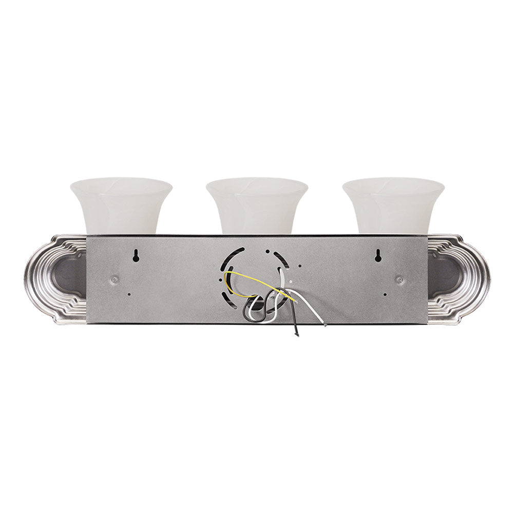 Euri Lighting 24" 3-Light Dimmable Brushed Nickel Vanity Light With Acid Etched Glass Lens