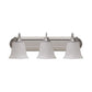 Euri Lighting 24" 3-Light Dimmable Brushed Nickel Vanity Light With Acid Etched Glass Lens