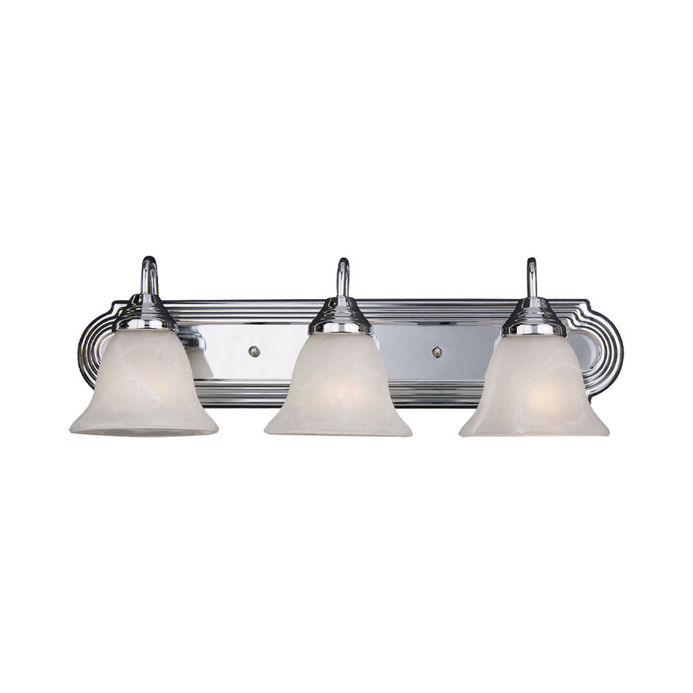 Euri Lighting 24" 3-Light Dimmable Brushed Nickel Vanity Light With Acid Etched Glass Lens