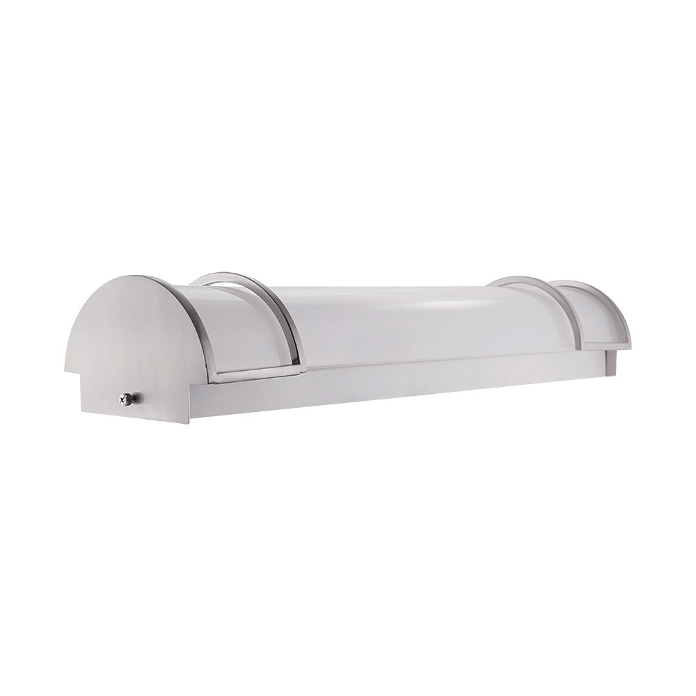 Euri Lighting 24" Dimmable Matte White Bezel Vanity Light With Frosted Plastic Lens