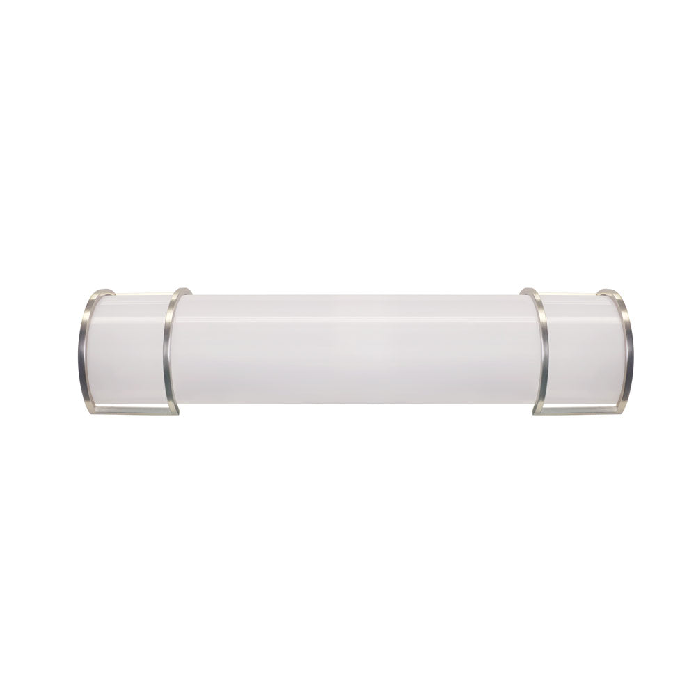 Euri Lighting 24" Dimmable Matte White Bezel Vanity Light With Frosted Plastic Lens