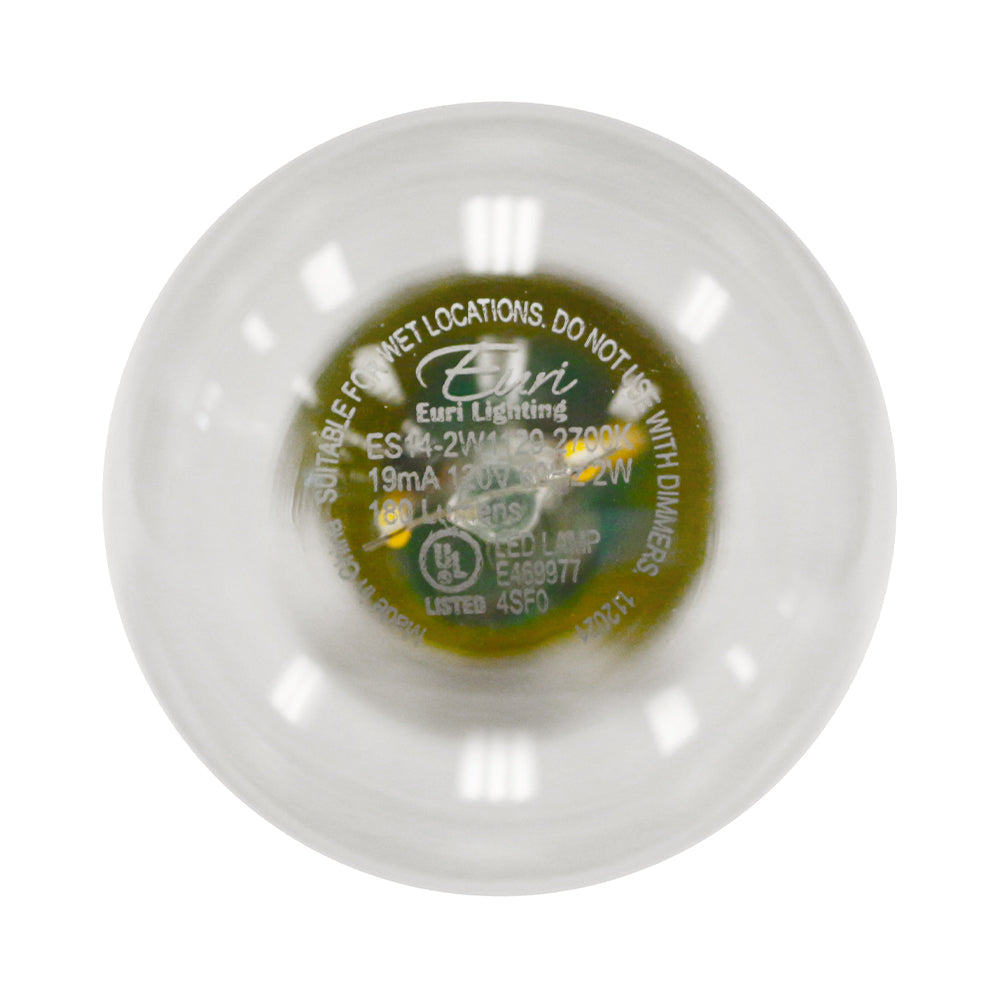 Euri Lighting 2W Omni-Directional 2700K LED Filament Bulb