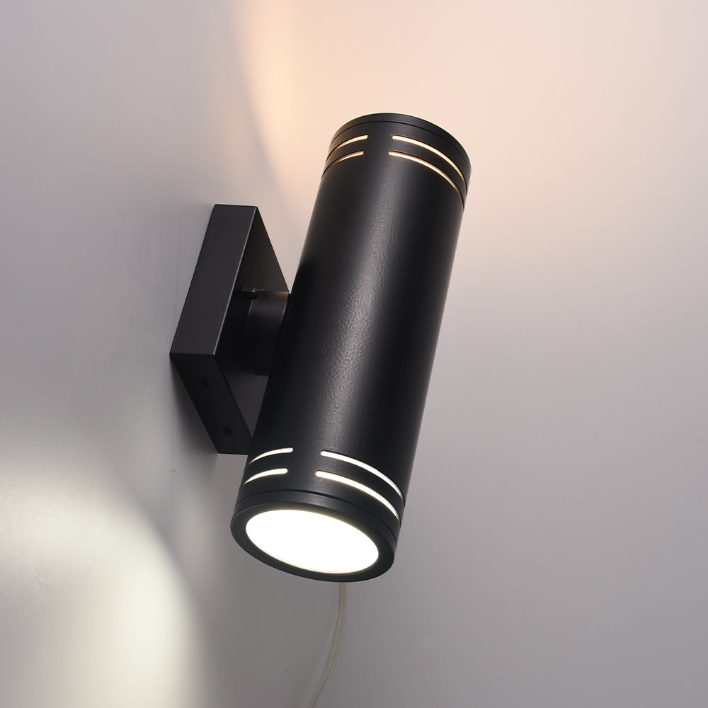 Euri Lighting 4" Matte Black Aluminum Outdoor Up & Down Wall Sconce