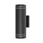 Euri Lighting 4" Matte Black Aluminum Outdoor Up & Down Wall Sconce