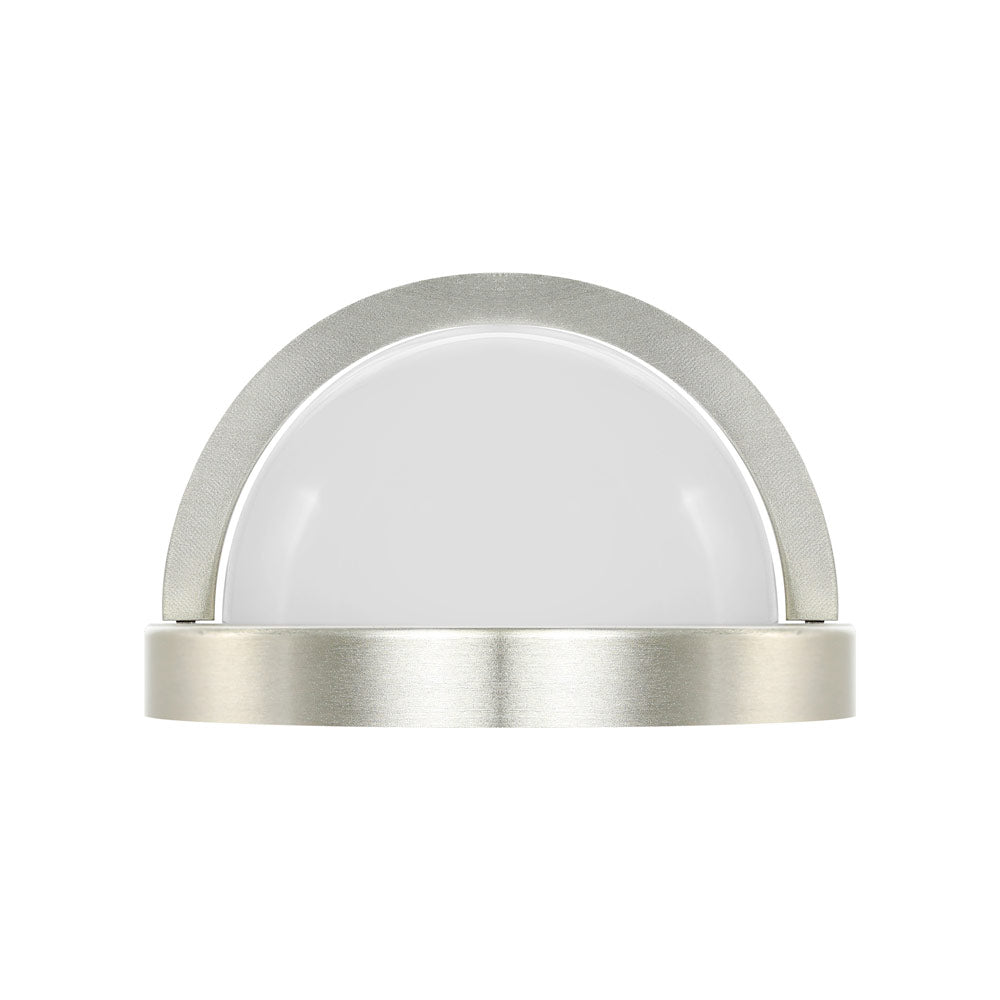 Euri Lighting 4" x 12" Brushed Nickel Outdoor Wall Light With Frosted Plastic Lens