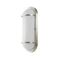 Euri Lighting 4" x 12" Brushed Nickel Outdoor Wall Light With Frosted Plastic Lens