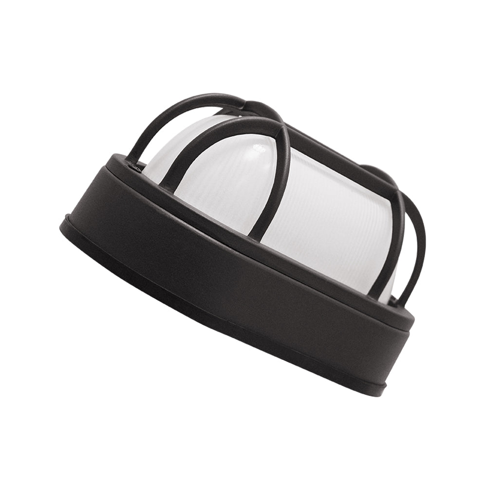 Euri Lighting 5" Matte Black Aluminum Outdoor Bulkhead Wall Light With Frosted Glass Lens