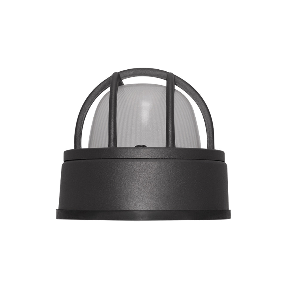 Euri Lighting 5" Matte Black Aluminum Outdoor Bulkhead Wall Light With Frosted Glass Lens