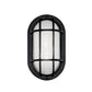Euri Lighting 5" Matte Black Aluminum Outdoor Bulkhead Wall Light With Frosted Glass Lens
