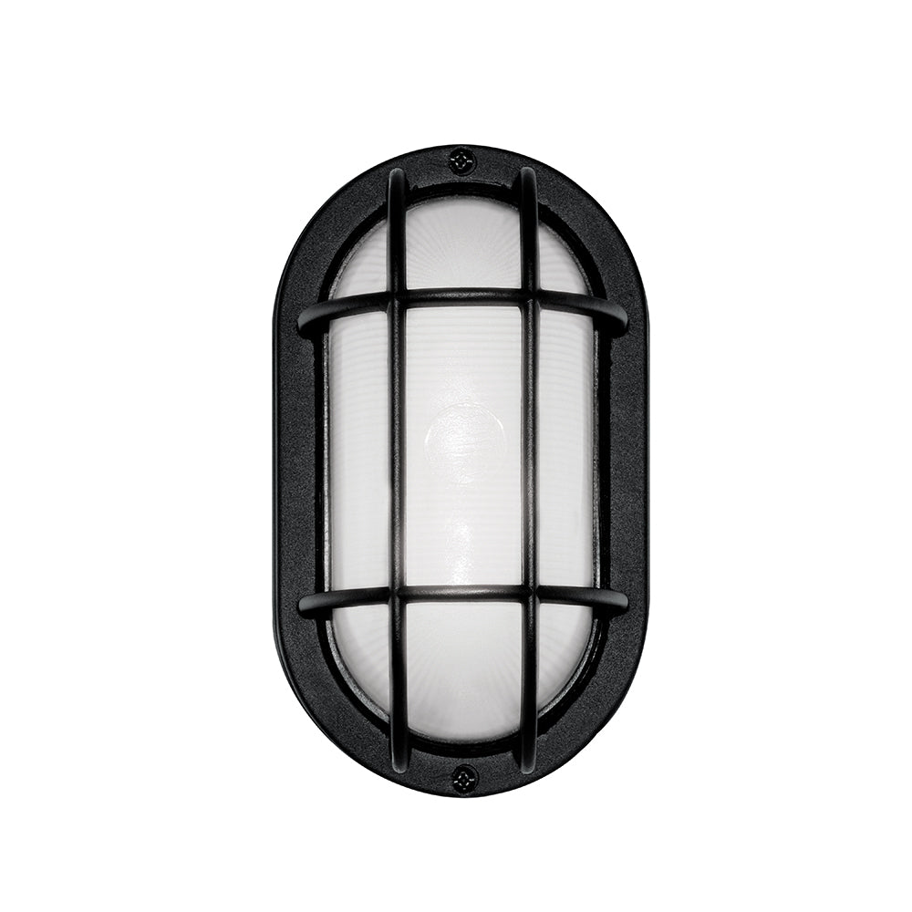 Euri Lighting 5" Matte Black Aluminum Outdoor Bulkhead Wall Light With Frosted Glass Lens