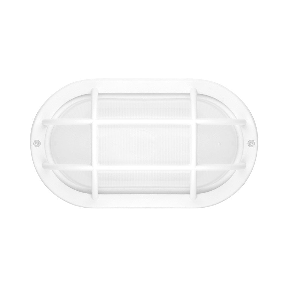 Euri Lighting 5" Matte White Aluminum Outdoor Bulkhead Wall Light With Frosted Glass Lens