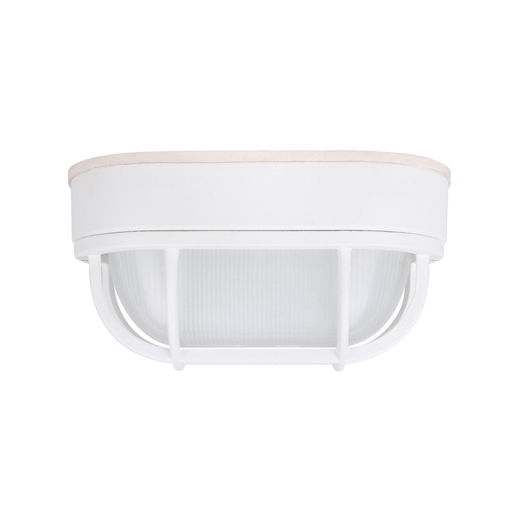 Euri Lighting 5" Matte White Aluminum Outdoor Bulkhead Wall Light With Frosted Glass Lens