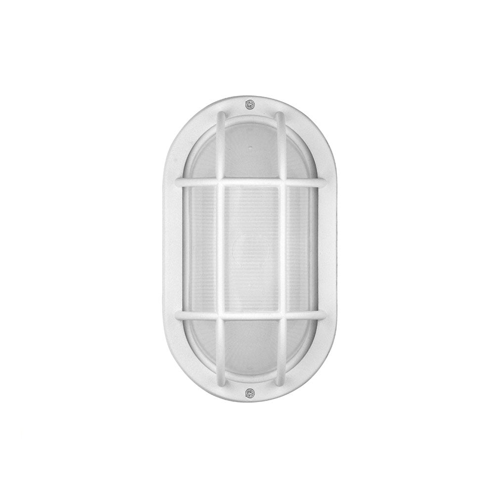 Euri Lighting 5" Matte White Aluminum Outdoor Bulkhead Wall Light With Frosted Glass Lens