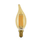 Euri Lighting 5W Omni-Directional Dimmable 2200K Angular Candle Shape LED 4-Piece Filament Bulb Value Pack With Amber Glass Body