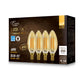 Euri Lighting 5W Omni-Directional Dimmable 2200K Candle Shape LED 4-Piece Filament Bulb Value Pack With Amber Glass Body