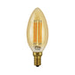 Euri Lighting 5W Omni-Directional Dimmable 2200K Candle Shape LED 4-Piece Filament Bulb Value Pack With Amber Glass Body