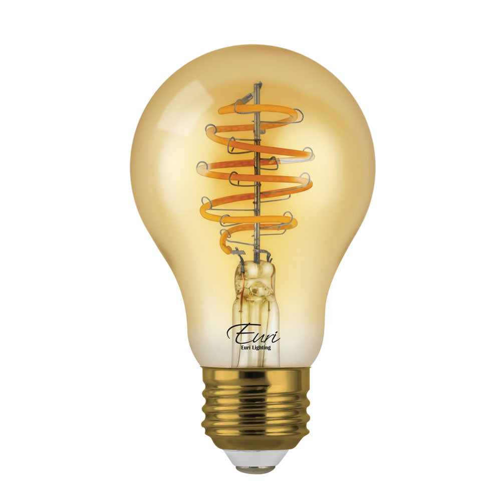 Euri Lighting 5W Omni-Directional Dimmable 2200K LED Filament Bulb With Amber Glass Body