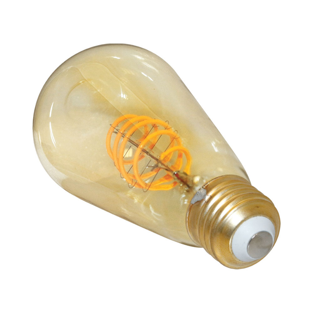 Euri Lighting 5W Omni-Directional Dimmable 2200K Vintage Edison LED Filament Bulb With Amber Glass Body