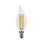 Euri Lighting 5W Omni-Directional Dimmable 2700K Angular Candle Shape LED 4-Piece Filament Bulb Value Pack With Clear Glass Body