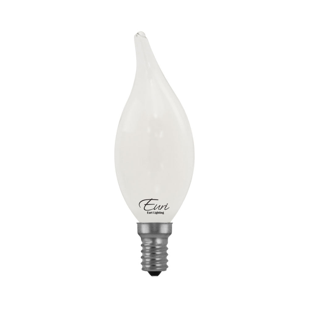 Euri Lighting 5W Omni-Directional Dimmable 2700K Angular Candle Shape LED 4-Piece Filament Bulb Value Pack With Frosted Glass Body