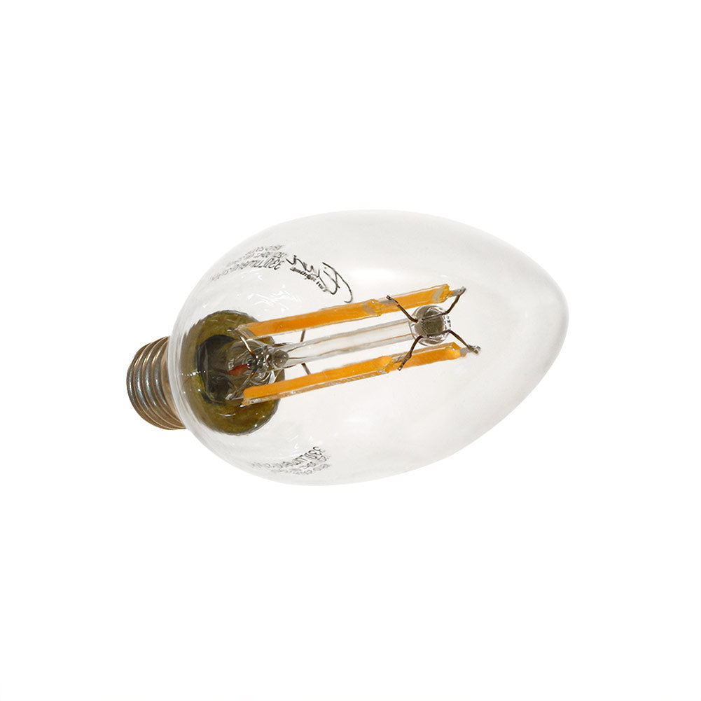 Euri Lighting 5W Omni-Directional Dimmable 2700K Candle Shape LED 4-Piece Filament Bulb Value Pack With Clear Glass Body