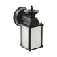 Euri Lighting 6" Matte Black Die Cast Aluminum Outdoor Wall Lantern With Acid-Etched Glass Lens