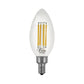 Euri Lighting 6W Omni-Directional Dimmable 3000K Candle Shape LED 4-Piece Filament Bulb Value Pack With Clear Glass Body