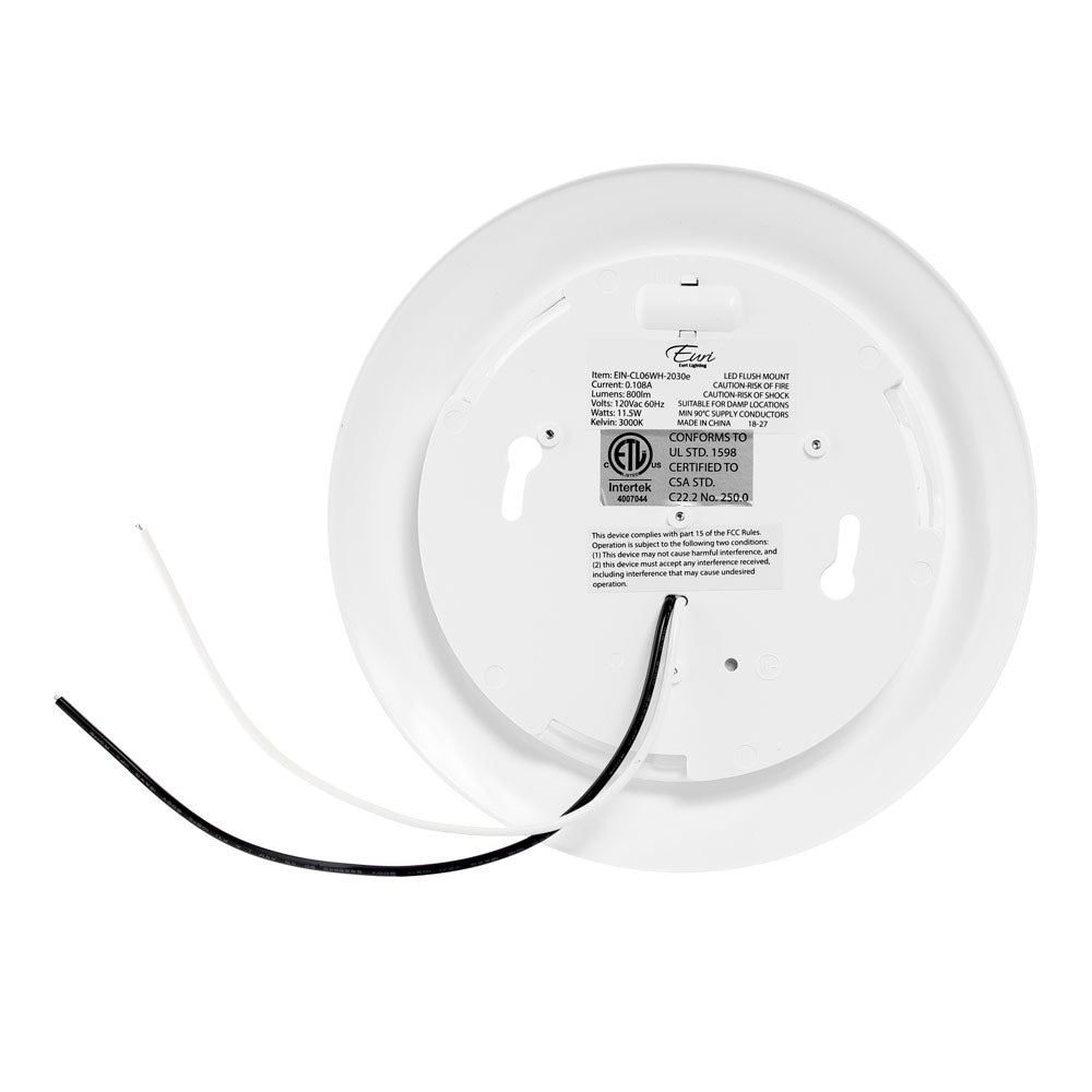 Euri Lighting 7" Dimmable White Recessed Ceiling Light With Frosted Plastic Lens